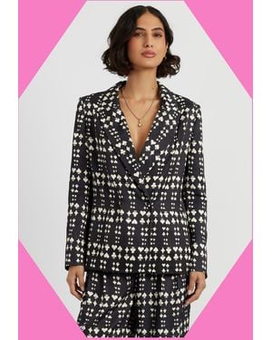 Monsoon Chinti & Parker Queen Of Hearts Blazer Black - Pink