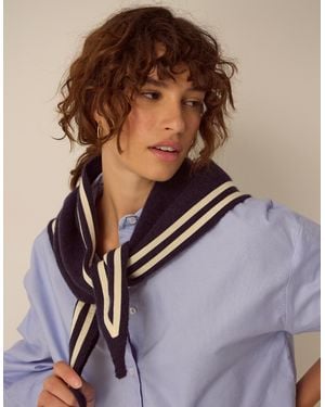 Monsoon Sana Sailor Knitted Triangle Scarf - Purple