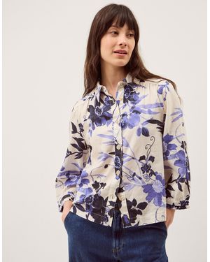 Monsoon Nicolette Linen Blend Shirt - Blue