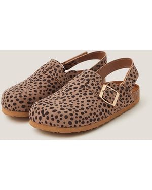 Monsoon Animal Print Mules Brown - Natural