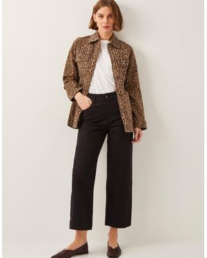 Monsoon Hallie Regular Crop Wide Leg Jeans Black - Natural