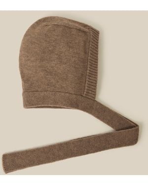 Monsoon Tala Tie Knitted Bonnet Mink - Natural