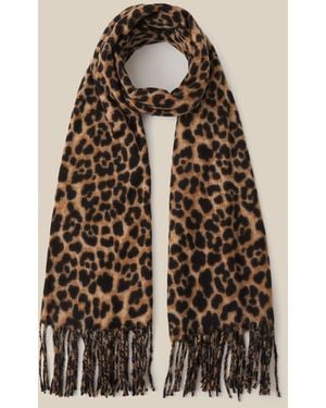 Monsoon Ginny Leopard Print Scarf - Natural