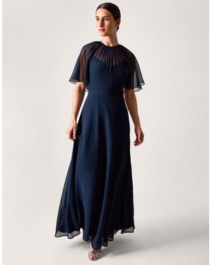 Monsoon Women's Navy Blue Mona Angel Sleeve Maxi Dress, Size: 6