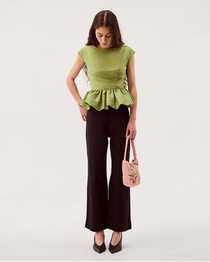 Monsoon Dahlia Sleeveless Peplum Top - Green