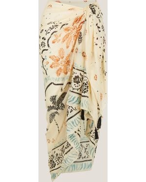 Monsoon Aleah Tropical Print Sarong - Natural
