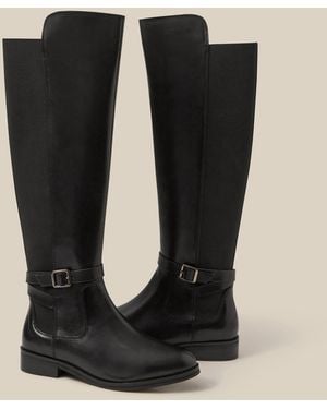 Monsoon Milly Leather Knee High Boots Black