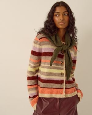 Monsoon Fae Knitted Triangle Scarf Brown