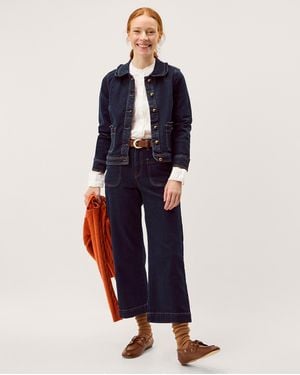 Monsoon Sadie Frill Denim Jacket Blue