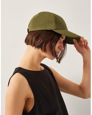 Monsoon Isha Linen Baseball Cap Green