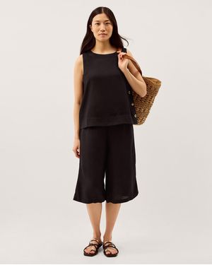 Monsoon Lulu Linen Bermuda Shorts Black