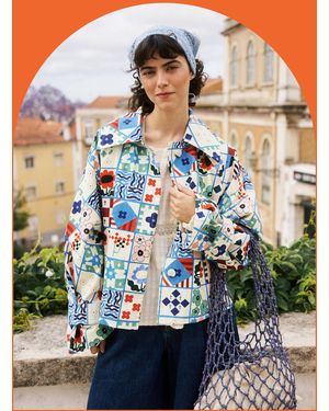 Monsoon Frnch Zizania Tile Print Jacket Multi - Multicolour