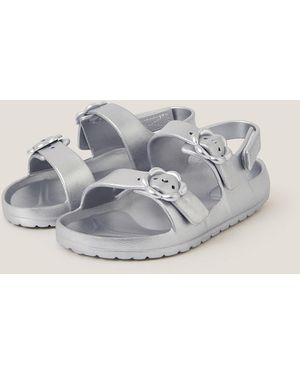Monsoon Metallic Eva Buckle Strap Sandals Silver