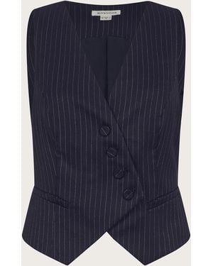 Monsoon Paige Pinstripe Waistcoat Blue