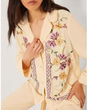 Monsoon Elodie Floral Embroidered Shirt Ivory - Natural