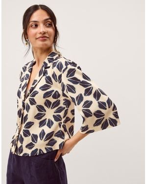 Monsoon Ellison Floral Print Shirt Blue