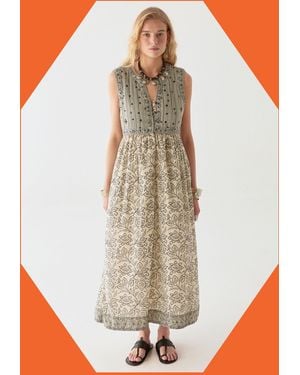 Monsoon Maison Hotel Eugenie Midi Dress Multi - White