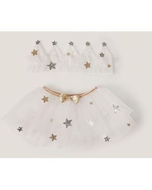 Monsoon Tallulah Tulle Crown & Cape Dress Up Set - Natural