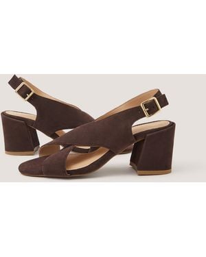 Monsoon Cally Leather Block Heels - Brown