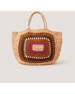 Monsoon Cate Crochet Beach Bag - Pink