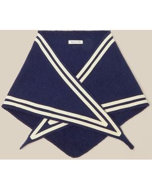Monsoon Sana Sailor Knitted Triangle Scarf - Blue