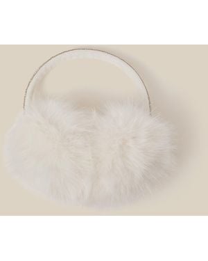 Monsoon Diamanté Bow Earmuffs - Natural