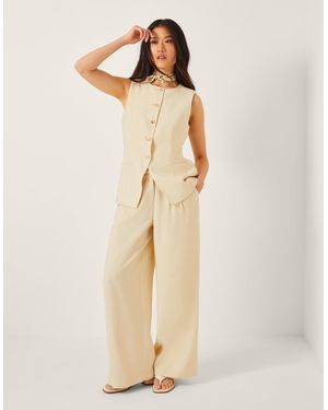 Monsoon Alba Tailored Waistcoat Yellow - Natural