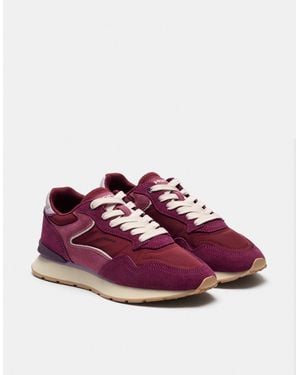 Monsoon Hoff City Suede Trainers Red - Purple