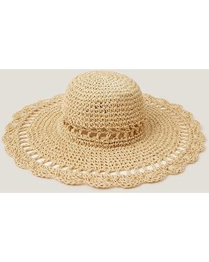 Monsoon Tilda Crochet Straw Sun Hat - Natural