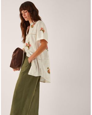 Monsoon Luna Floral Embroidered Shirt White