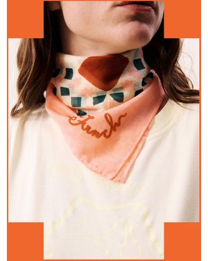 Monsoon Frnch Yumbilla Print Square Cotton Scarf - Brown