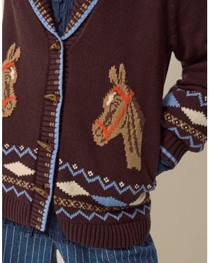 Monsoon Harper Horse Cardigan Brown