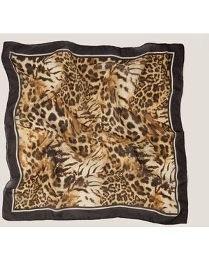 Monsoon Kathie Silk Leopard Print Scarf - Metallic