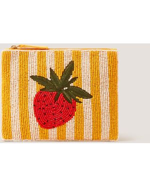 Monsoon Strawberry Beaded Pouch - Orange
