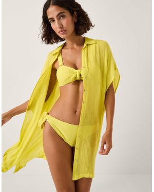 Monsoon Anaka Beach Cover Up Shirt Green - Yellow