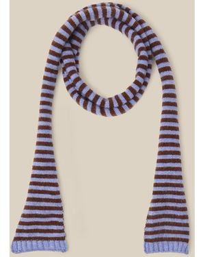 Monsoon Sage Stripe Skinny Scarf - Brown