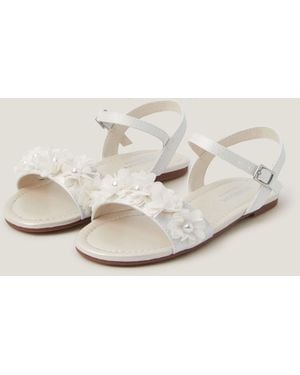 Monsoon Pearl Flower Sandals Ivory - Natural