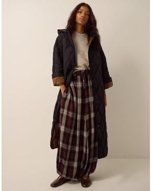 Monsoon Andi Quilted Longline Coat Black