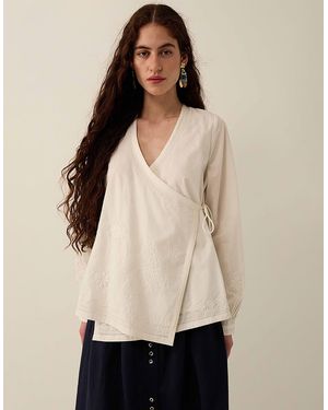 Monsoon East Romana Hand-chikankari Embroidered Top White - Natural