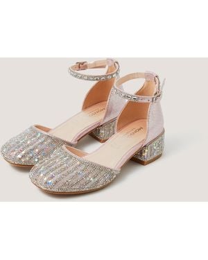 Monsoon Closed-toe Glitter Confetti Heels Pink - Natural