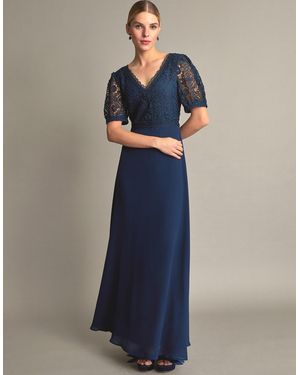Monsoon Lilibet Lace Maxi Dress Blue