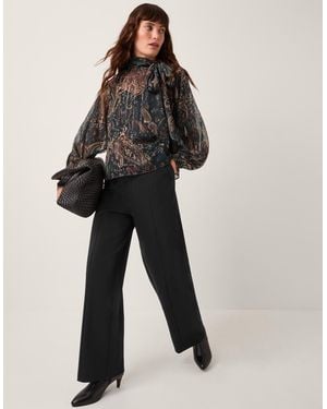 Monsoon Payton Ponte Bootcut Trousers Black