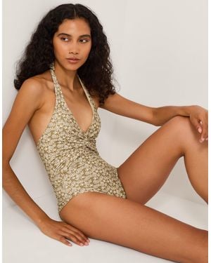 Monsoon Alba Floral Print Swimsuit - Brown