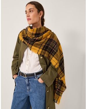 Monsoon Sarah Check Scarf Yellow - Blue