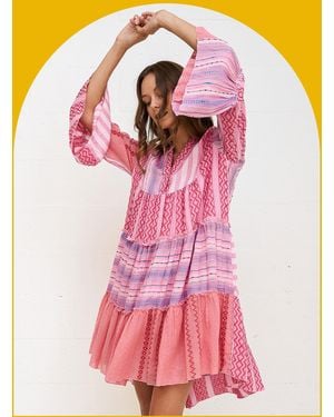 Monsoon Pitusa Patchwork Mini Dress - Pink