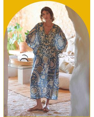 Monsoon One Hundred Stars Susani Print Kaftan Dress - Grey