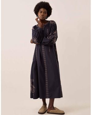 Monsoon East Reni Broderie Dress Blue