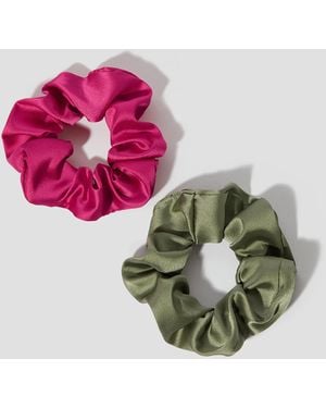 Monsoon 2-pack Medium Mix Hair Scrunchies Pink - Metallic