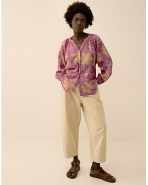 Monsoon East Hendrix Batik Floral Top Purple - Pink