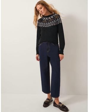Monsoon Fia Hotfix Fair Isle Jumper Black - Blue